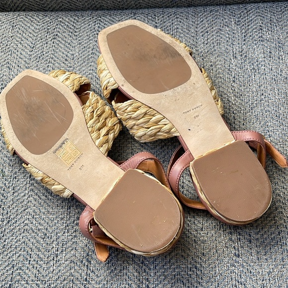 Tory Burch Leather and Raffia Sandals Flat Size:9 M - Picture 6 of 16